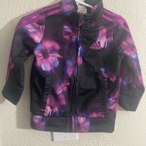 Adidas Kids' Black and Pink Floral Jacket